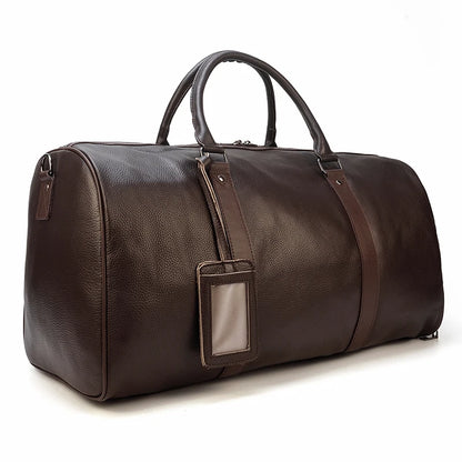 Luxury Genuine Leather Men Women Travel Bag Cow Leather Carry On Luggage Bag Travel Shoulder Bag Male Female Weekend Duffle Bag