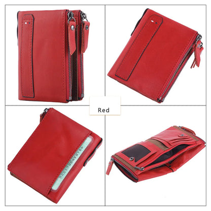 Men Wallets 100% Genuine Cow Leather Short Card Holder Leather Men Purse High Quality Luxury Brand Male Wallet