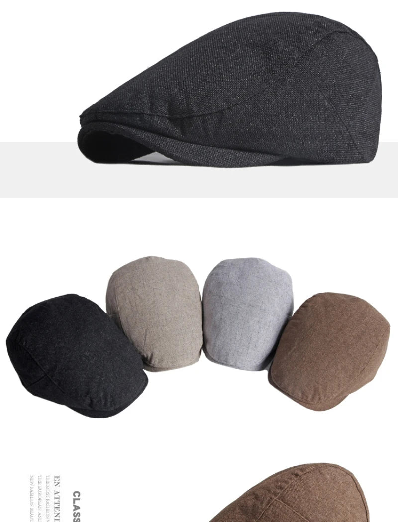 HT3668 Berets New Spring Summer Hat Caps for Men Women Cotton Linen Flat Cap Artist Painter Beret Hat Male Female Beret Cap