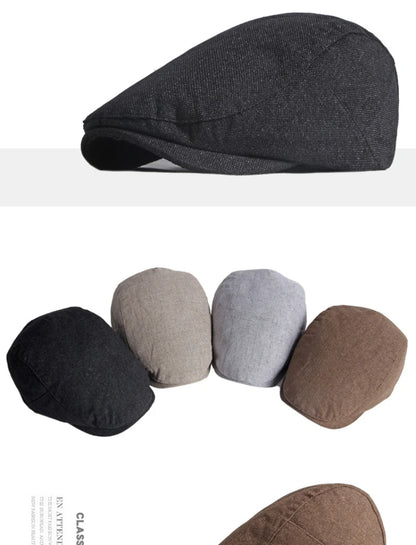 HT3668 Berets New Spring Summer Hat Caps for Men Women Cotton Linen Flat Cap Artist Painter Beret Hat Male Female Beret Cap