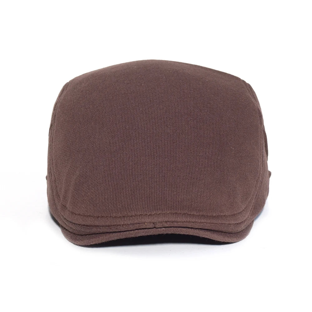 Cotton Adjustable Newsboy Caps Men Woman Casual Beret Flat Ivy Cap Soft Solid Color Driving Cabbie Hat Unisex Black Gray Hats