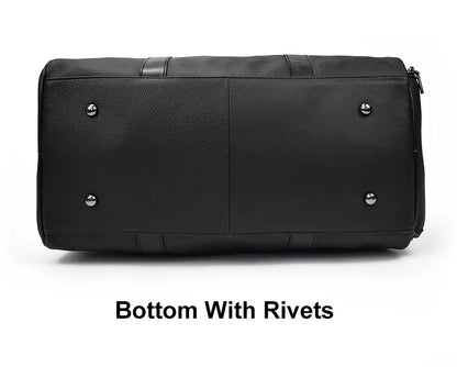 Luxury Genuine Leather Men Women Travel Bag Cow Leather Carry On Luggage Bag Travel Shoulder Bag Male Female Weekend Duffle Bag