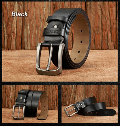 MEDYLA Men Belts Cow Leather Jeans Waistband Genuine Leather Male Belt Soft Alloy Pin Buckle Men's Belt