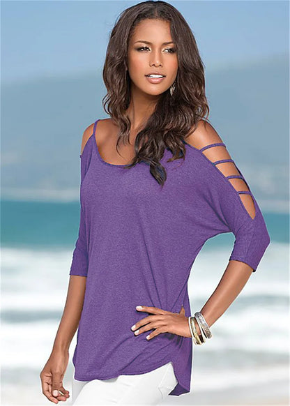 Ladies Casual Off Shoulder t-Shirt