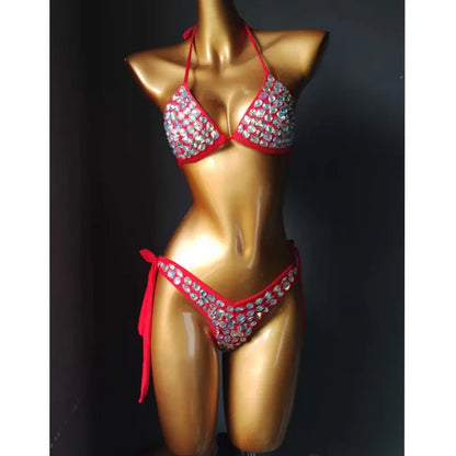 2020 venus vacation new style diamond bikini set bandage open swimwear push up rhinestone bling stones swimsuit sexy women swim