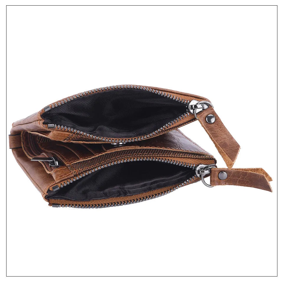 Men Wallets 100% Genuine Cow Leather Short Card Holder Leather Men Purse High Quality Luxury Brand Male Wallet