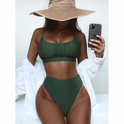 Women Swimsuit Bikini High Waisted Swimming Suit Beachwear Swimsuit