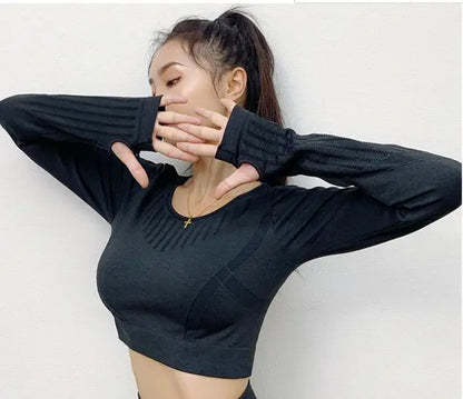2020 New Active Wear Sets Women Workout Clothes Gym Wear Tracksuits Yoga Jogging Track Outfit Legging Long Sleeves Shirts Suits