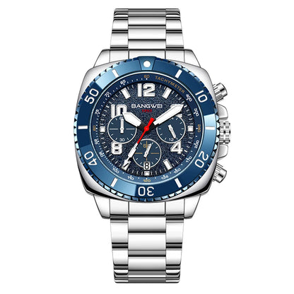BANGWEI 2025 Luxury Watches Men Fashion Sports Quartz Wristwatches 30M Waterproof Luminous Chronograph Mens Watch Reloj Hombre