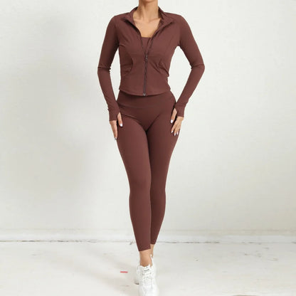 Yoga Gym Sets Jacket Leggings Sportswear Woman Gym Sports and Fitness Workout Clothes for Women 2 Piece Sets Womens Outfits
