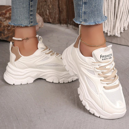 Women Sneakers New Fashion Platform Sport Shoes Women New Summer Casual Chunky Sneakers Women Breathable Mesh Platform Shoes