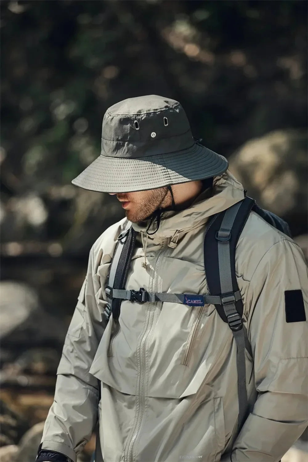 new Men's Wide Brim Sun Hat - Waterproof UV Protection Safari Bucket Hat for Fishing Hiking Climbing Summer Outdoor Oversized