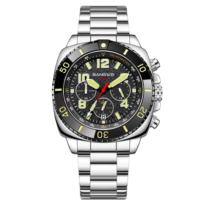 BANGWEI 2025 Luxury Watches Men Fashion Sports Quartz Wristwatches 30M Waterproof Luminous Chronograph Mens Watch Reloj Hombre