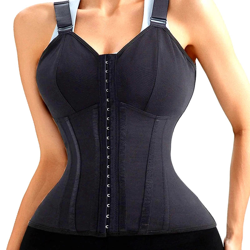 AfruliA XXXS Fajas Colombian Girdles High Compression Vest Waist Trainer Corset with Zipper Hook Flat Belly Slimming Body Shaper
