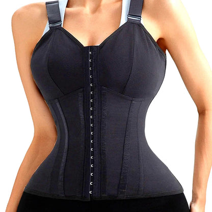 AfruliA XXXS Fajas Colombian Girdles High Compression Vest Waist Trainer Corset with Zipper Hook Flat Belly Slimming Body Shaper