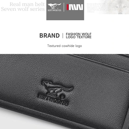 Septwolves Genuine Leather Wallets For Men Original Leather Wallet Man Cowhide Wolf Pattern With Brand Box Father Lover Gift