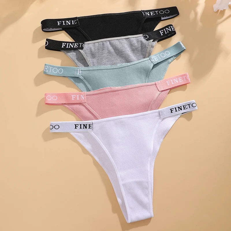 New 3Pcs/Set Cotton Brazilian Panties For Women Sexy Low-Waist Bikini Underwear Sets Solid Color Breathable Intimates Lingerie