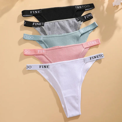 New 3Pcs/Set Cotton Brazilian Panties For Women Sexy Low-Waist Bikini Underwear Sets Solid Color Breathable Intimates Lingerie