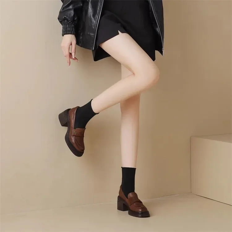 Women High Heel Causal Loafers
