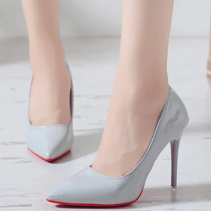 2025 New Women's High Heels Red Sole Pointed Toe Stiletto Heels Classic Style Wedding Dinner Complete Colors Shallow Top Shoes