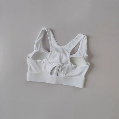 Women's High Impact Front Zipper Sports Bra Shockproof Quick Dry Yoga Top Running Vest Fitness Adjust Gym Underwear