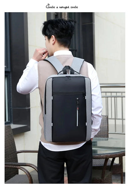 Waterproof Oxford Laptop Backpack for Men 15.6 Inch USB Charging Business Travel School Backpack High Capacity