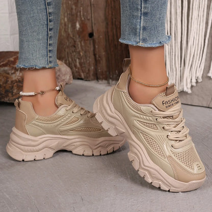 Women Sneakers New Fashion Platform Sport Shoes Women New Summer Casual Chunky Sneakers Women Breathable Mesh Platform Shoes