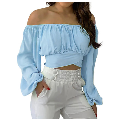 Women's Long Sleeve Off-the-shoulder Top