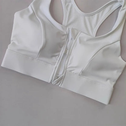 Women's High Impact Front Zipper Sports Bra Shockproof Quick Dry Yoga Top Running Vest Fitness Adjust Gym Underwear