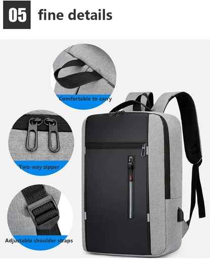 Waterproof Oxford Laptop Backpack for Men 15.6 Inch USB Charging Business Travel School Backpack High Capacity