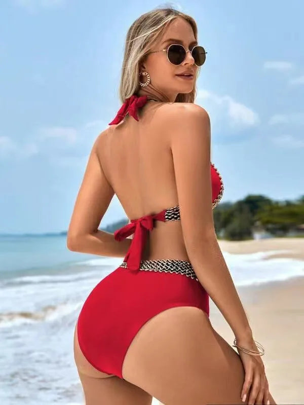 Women Sexy Swimsuit High-waisted Bikini