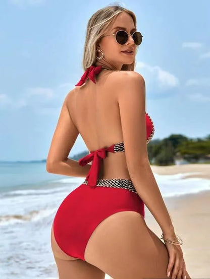 Women Sexy Swimsuit High-waisted Bikini