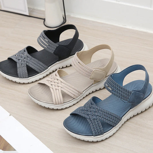 2025 Summer New Sandals For Women Light Sports Style Comfortable Rubber Large Size Woven Shoes Versatile Breathable Casual