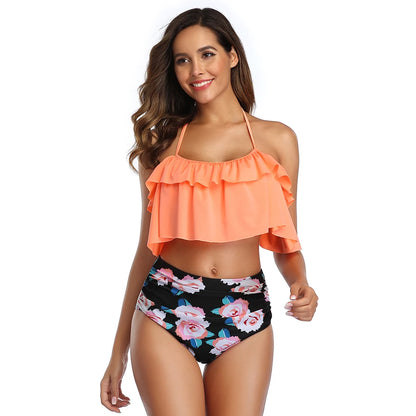 Swimwear High-Waist Split Two-Piece Beachwear Plus Size XXL