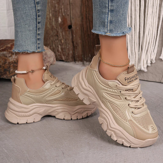 Women Sneakers New Fashion Platform Sport Shoes Women New Summer Casual Chunky Sneakers Women Breathable Mesh Platform Shoes