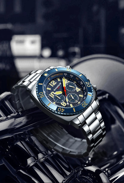 BANGWEI 2025 Luxury Watches Men Fashion Sports Quartz Wristwatches 30M Waterproof Luminous Chronograph Mens Watch Reloj Hombre