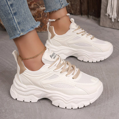 Women Sneakers New Fashion Platform Sport Shoes Women New Summer Casual Chunky Sneakers Women Breathable Mesh Platform Shoes