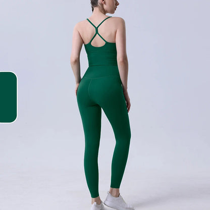 2 Piece Yoga Clothes Women's Tracksuit Athletic Wear Pilates Fitness Suit Gym Workout Push Up Clothes Sports Bra Leggings Suit