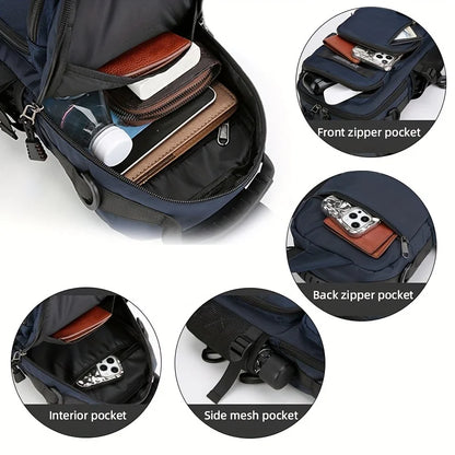 Men's Chest Bag Multifunctional Molle Waist Pack Travel Lightweight Handbag Outdoor Hiking Cycling Crossbody Bag Large Rig Pouch