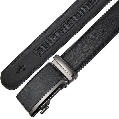Men's Leather Belts Fashion Automatic Buckle Cowskin Male Belt Luxury Designer Black Brown 3.5cm Plus Size 130 140 150 160 170cm
