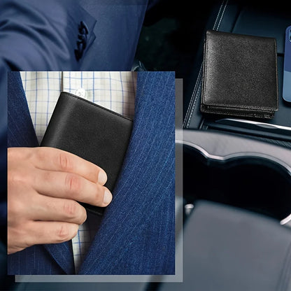 YATBEST Men's Wallet RFID Anti-Theft Brush Loose Leaf Three Fold Wallet Large Capacity With Zero Money Bag Credit Card Bag