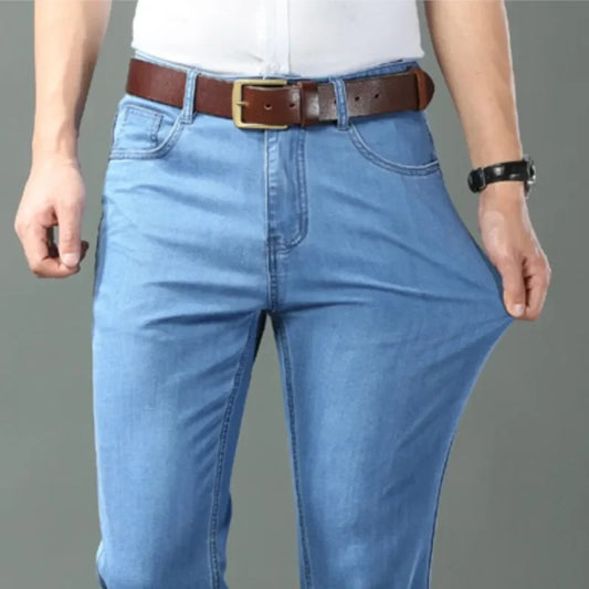 Ice Silk Thin Denim Jeans For Men Spring Summer