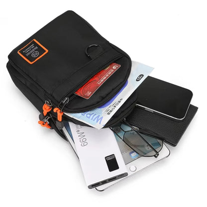 Casual men's crossbody bag Oxford cloth waterproof material sports fitness chest bag cell phone change documents storage bags