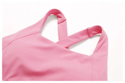 Workout Yoga Set for Women Gym Clothes Woman 2 Piece Strappy Sports Bra Butt Lifting Leggings Shorts Fitness Outfits Sportswear