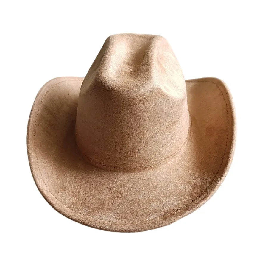 Cow Head Belt Suede Leather 7.5CM Western Cowboy Fedora Hat Women's Men's Church Jazz Hat Fashion Travel Party Hat Denim Hat