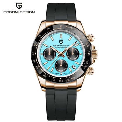 PAGANI DESIGN 40MM V2 Men Quartz Watches Sapphire Retro Chronograph Stainless Steel Waterproof Watch Men Relogio Masculino