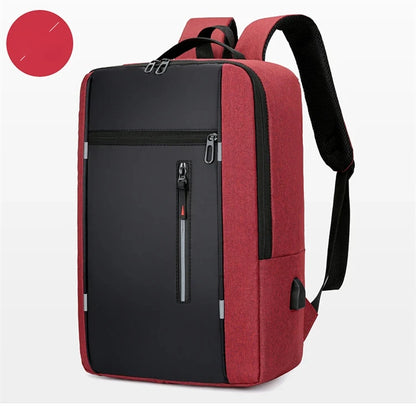 Waterproof Oxford Laptop Backpack for Men 15.6 Inch USB Charging Business Travel School Backpack High Capacity