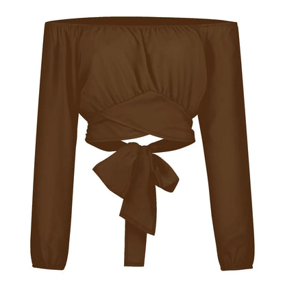 Women's Long Sleeve Off-the-shoulder Top