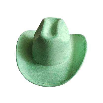 Cow Head Belt Suede Leather 7.5CM Western Cowboy Fedora Hat Women's Men's Church Jazz Hat Fashion Travel Party Hat Denim Hat