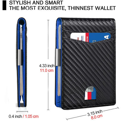 Rfid Microfier Leather Luxury Men Wallets Money Bag Slim Thin Man Card Holder Wallet for Men Short Purse Male Vallet Billfold
